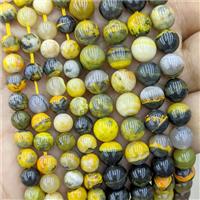 Natural Yellow Bumblebee Jasper Beads Smooth Round, approx 6mm