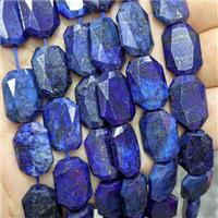 Natural Blue Lapis Lazuli Beads Faceted Rectangle, approx 12-16mm