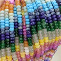 Dye Jade Beads Smooth Rondelle Mixed Color, approx 8mm