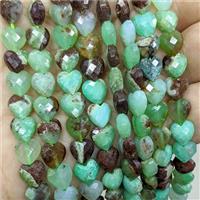 Natural Australian Chrysoprase Heart Beads Green Faceted, approx 8mm