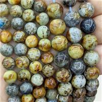 Natural Ore-Sodalite Beads Smooth Round Multicolor, approx 8mm dia