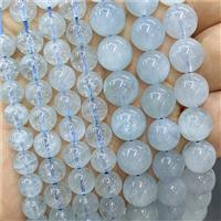 Natural Aquamarine Beads Blue Smooth Round, approx 6mm