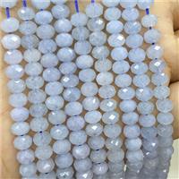 Natural Blue Aquamarine Beads Faceted Rondelle, approx 4x6mm