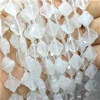 Natural Clear Crystal Quartz Clover Beads Faceted, approx 12mm, 27pcs per st