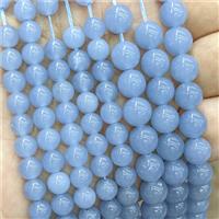 Natural Blue Angelite Beads Smooth Round, approx 6mm