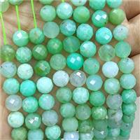 Natural Green Australian Chrysoprase Beads A-Grade Faceted Round, approx 8mm