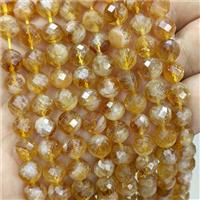 Natural Yellow Citrine Beads Faceted Round, approx 8mm