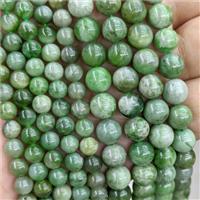Green Afghanistan Nephrite Jade Beads Smooth Round, approx 8mm