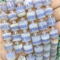 Natural Blue Lace Agate Column Beads Tube, approx 13mm