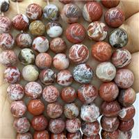 Natural Red Kirin Jasper Beads Smooth Round, approx 8mm