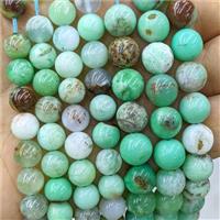 Natural Green Australian Chrysoprase Beads Smooth Round, approx 8mm