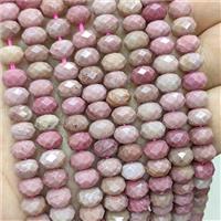 Natural Pink Lace Jasper Rondelle Beads Faceted, approx 5x8mm