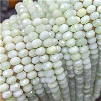 Natural New Mountain Jade Beads Green Faceted Rondelle, approx 5x8mm