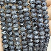 Natural Black Labradorite Beads Faceted Rondelle, approx 5x8mm