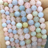 Natural Morganite Beads Multicolor Smooth Round, approx 6mm