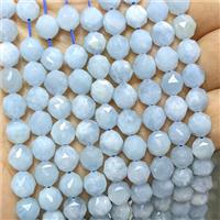 Natural Blue Aquamarine Beads Cutted Round, approx 8mm