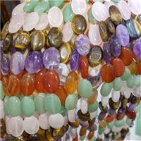 Mix Natural Gemstone Oval Beads, approx 13-18mm