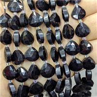 Black Obsidian Triangle Beads Faceted, approx 12mm