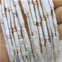 Baroque Style White Pearl Beads Stick, approx 5-22mm
