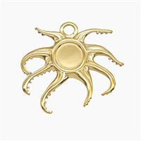 Stainless Steel Octopus Pendant Gold Plated, approx 30mm