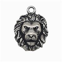 304 Stainless Steel Lion Pendant Antique Silver, approx 21-23mm