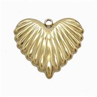 Stainless Steel Heart Pendant Gold Plated, approx 30mm
