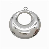 Raw Stainless Steel Gogo Pendant, approx 25mm