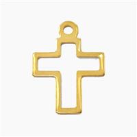 Stainless Steel Cross Pendant Gold Plated, approx 15-20mm