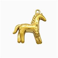 Stainless Steel Horse Pendant Gold Plated, approx 20mm