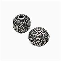 Stainless Steel Round Beads Antique Silver, approx 10mm