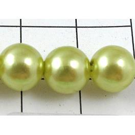 pearlized plastic beads, round, olive