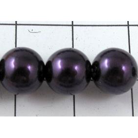 pearlized plastic beads, round, dark-purple