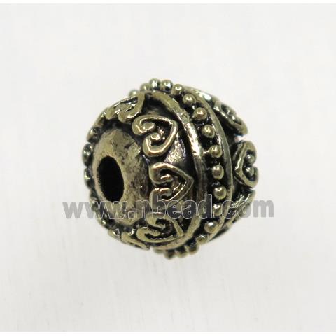 tibetan silver zinc beads, non-nickel, antique bronze