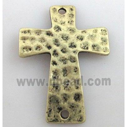 hammered Tibetan Silver Cross Connector Non-nickel, zinc, antique bronze