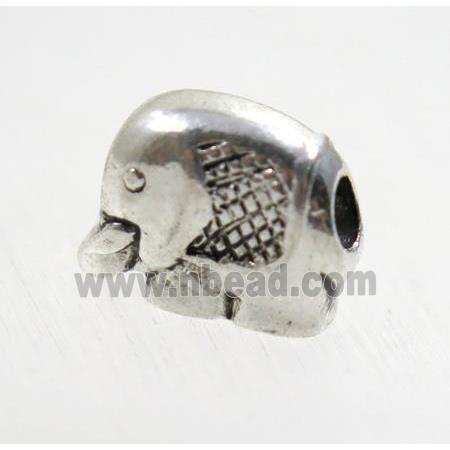 tibetan silver zinc elephant beads, non-nickel