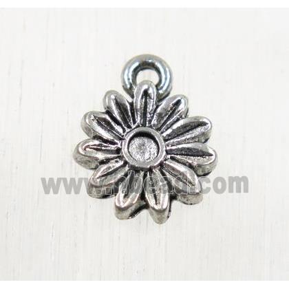 tibetan silver daisy pendant, non-nickel