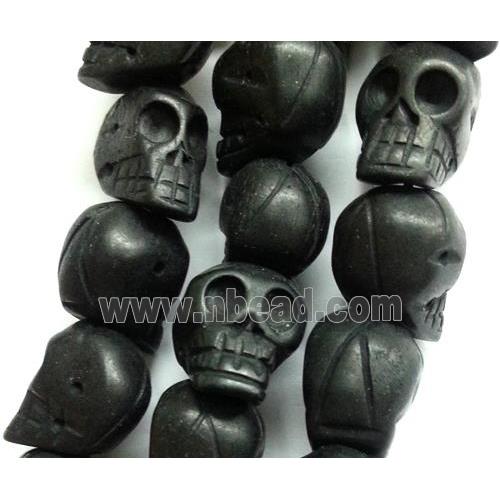 antique black cattle bone skull charm beads
