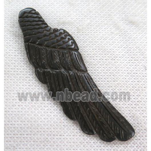 black cattle bone pendant, angel wing