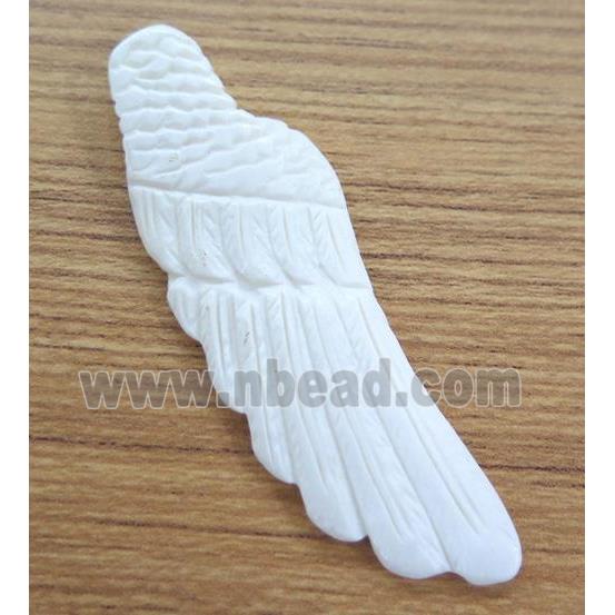 white cattle bone pendant, angel wing