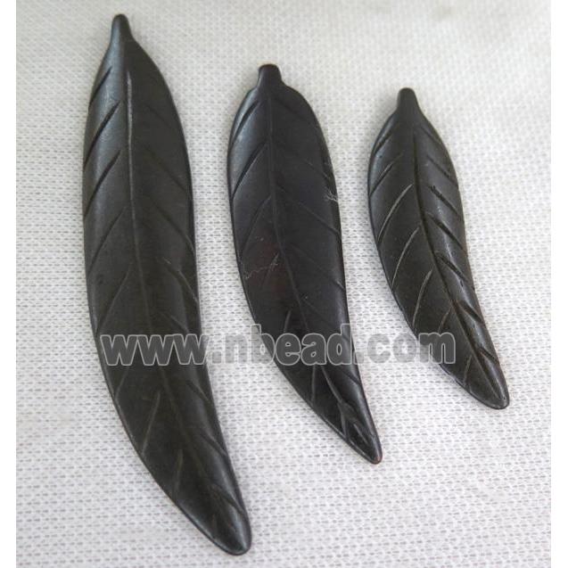 black cattle bone leaf pendant without hole