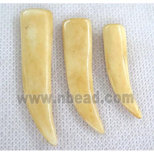 yellow cattle bone horn pendant without hole