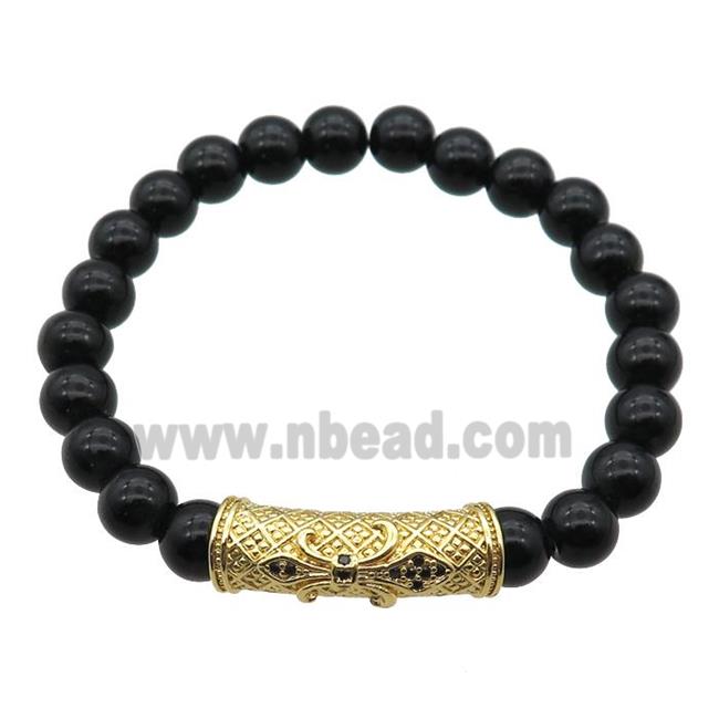 black Onyx Agate Bracelet, stretchy