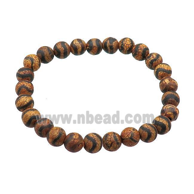 Tibetan Agate bracelet stretchy round