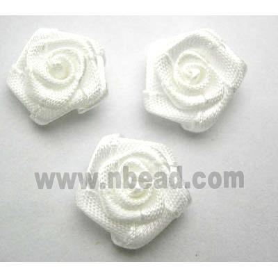 White Hand-Weave Clothing Rose Flower