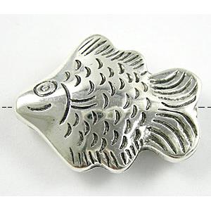 CCB Silver Plastic Fish Bead, Nickel Free