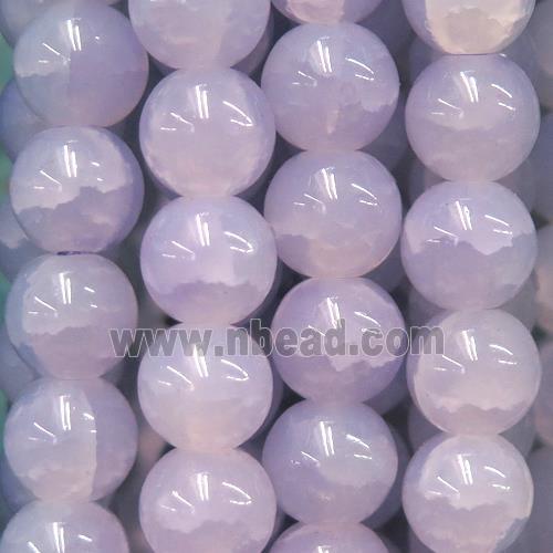 round lavender Crackle Glass beads