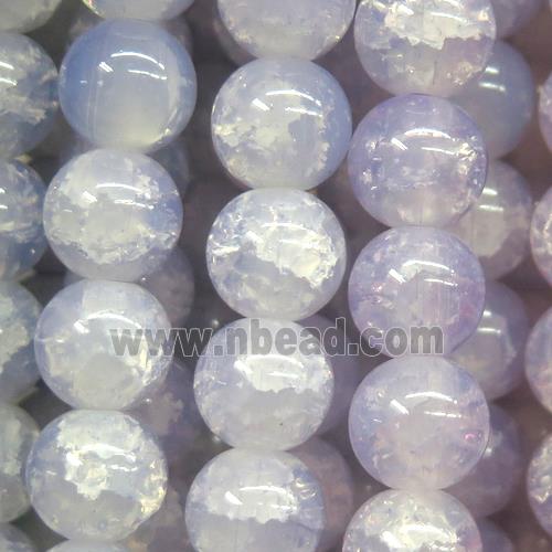 round lt.lavender Crackle Glass beads