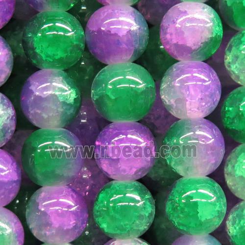 round green Crackle Glass beads
