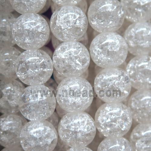 round white Crackle Glass beads