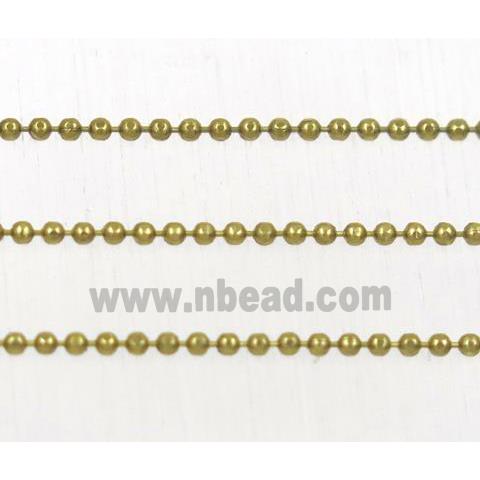 Raw Brass Faceted Round Ball Beaded Chain